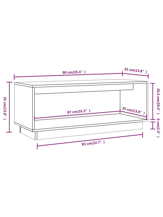 TV-taso 90x35x35 cm täysi mänty