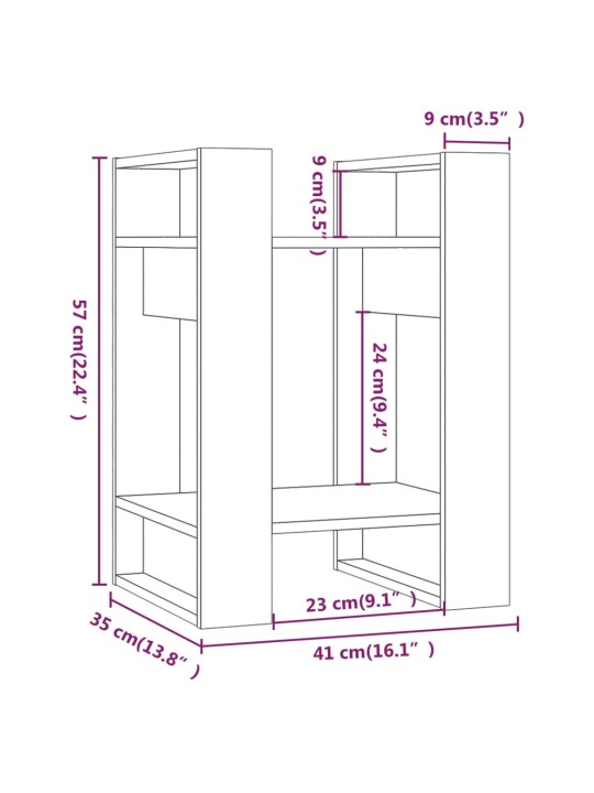 Kirjahylly/tilanjakaja 41x35x57 cm täysi mänty
