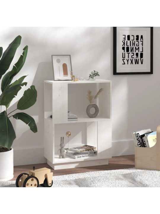 Kirjahylly/tilanjakaja valkoinen 51x25x70 cm täysi mänty