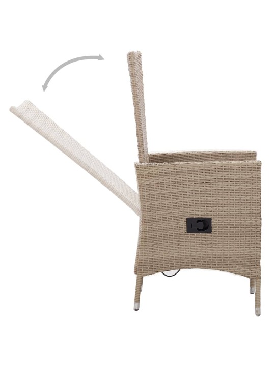 7-osainen Ulkoruokailuryhmä tyynyillä beige