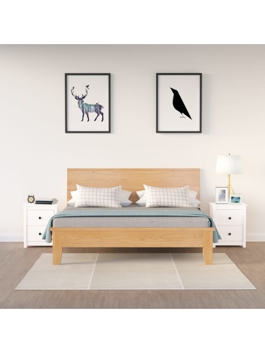 Yöpöydät 2 kpl valkoinen 50x35x61,5 cm täysi mänty