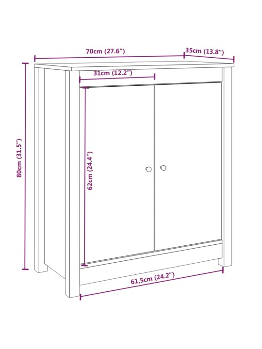 Senkki 70x35x80 cm täysi mänty