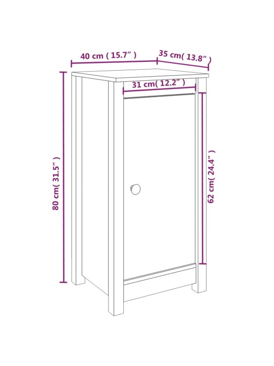 Senkit 2 kpl valkoinen 40x35x80 cm täysi mänty