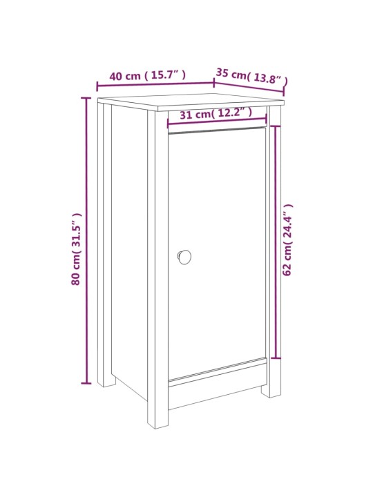 Senkit 2 kpl harmaa 40x35x80 cm täysi mänty