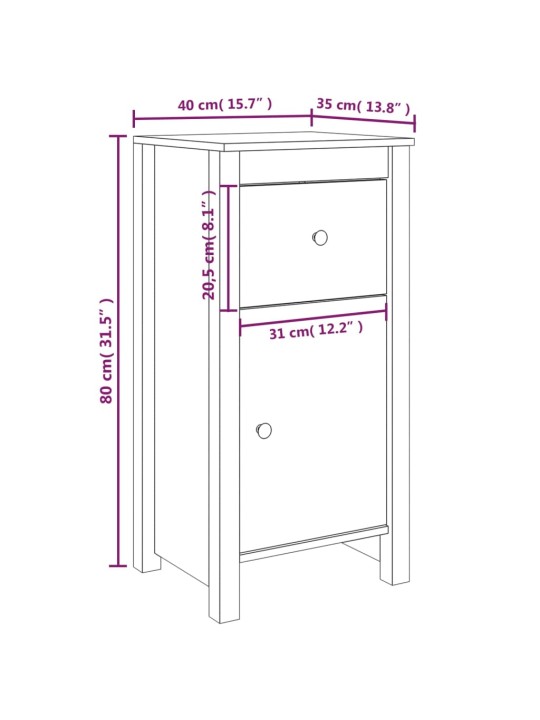 Senkit 2 kpl 40x35x80 cm täysi mänty