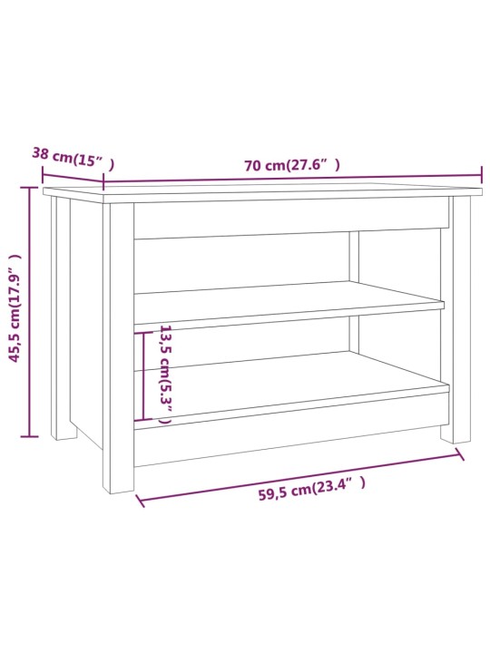 Kenkäpenkki harmaa 70x38x45,5 cm täysi mänty