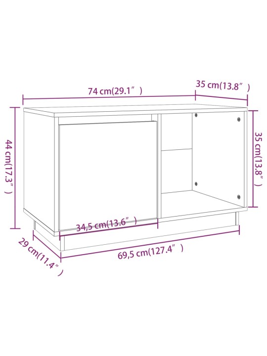 TV-taso 74x35x44 cm täysi mänty