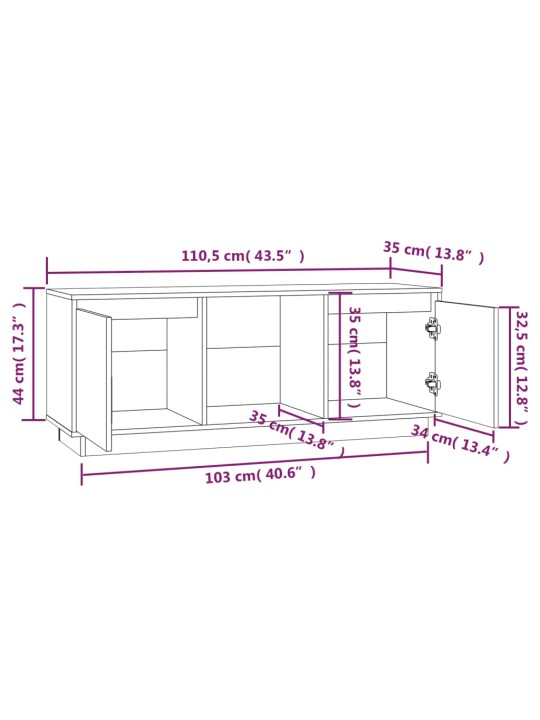 TV-taso 110,5x35x44 cm täysi mänty