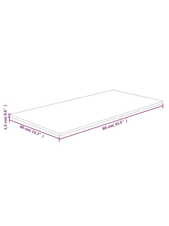 Kylpyhuoneen työtaso v.ruskea 80x40x1,5 cm käsitelty täysi puu