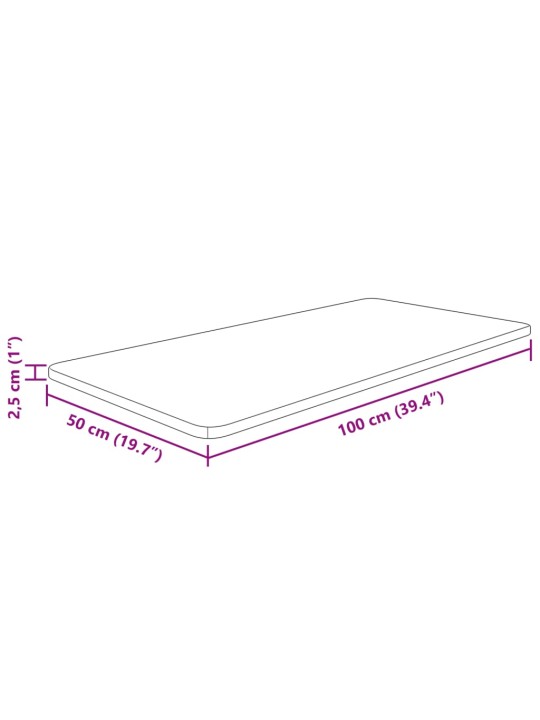 Kylpyhuoneen työtaso v.ruskea 100x50x2,5 cm käsitelty täysi puu