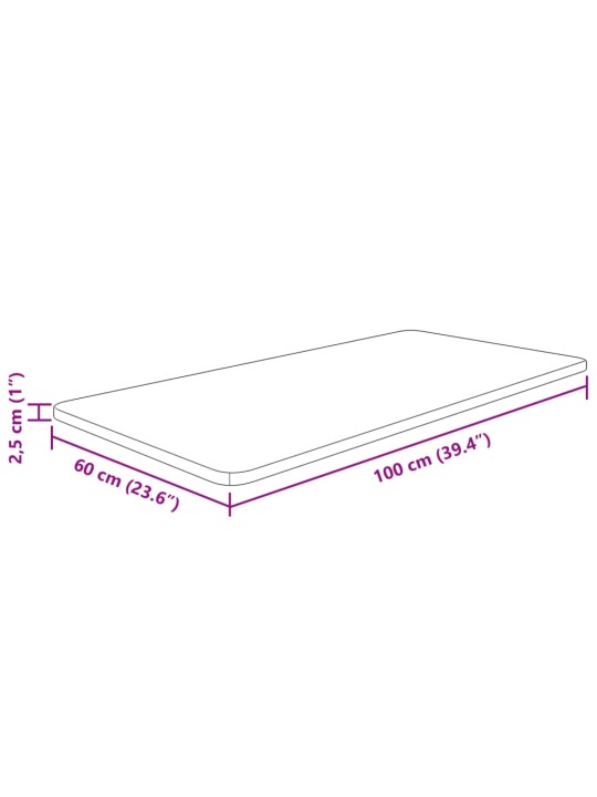 Kylpyhuoneen työtaso v.ruskea 100x60x2,5 cm käsitelty täysi puu