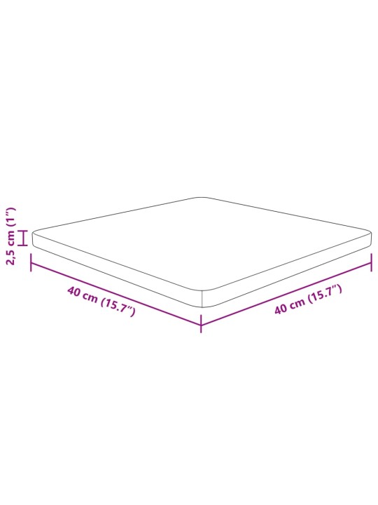 Pöytälevy neliö tummanruskea 40x40x2,5 cm käsitelty tammi