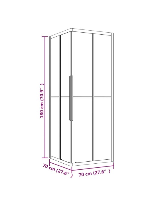 Suihkukaappi huurrettu ESG 70x70x180 cm