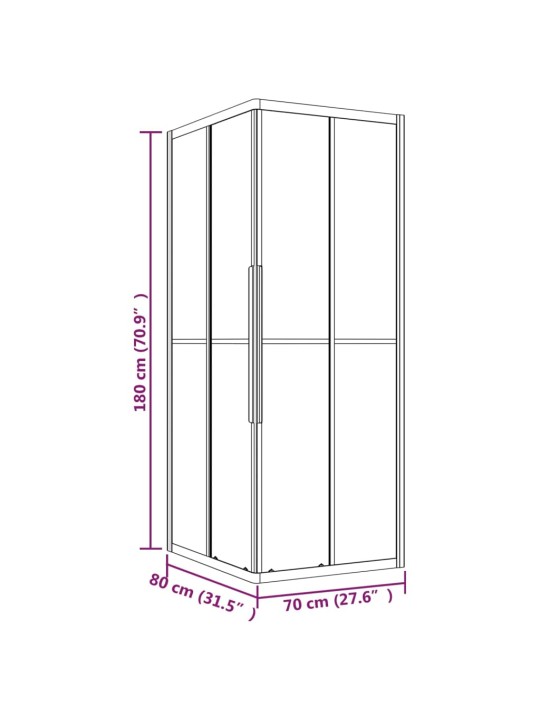 Suihkukaappi huurrettu ESG 80x70x180 cm