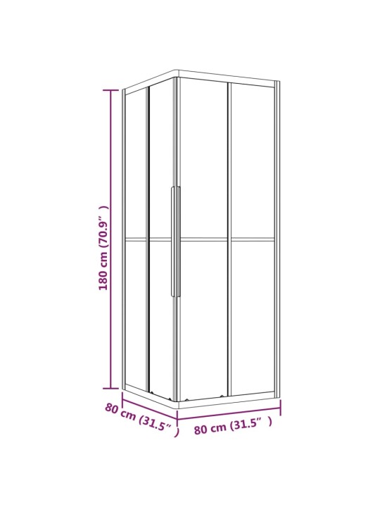 Suihkukaappi huurrettu ESG 80x80x180 cm