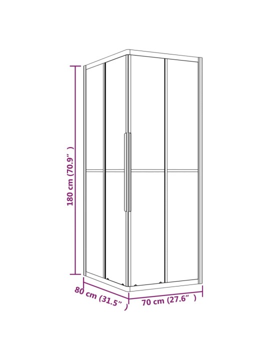 Suihkukaappi raidallinen ESG 80x70x180 cm musta