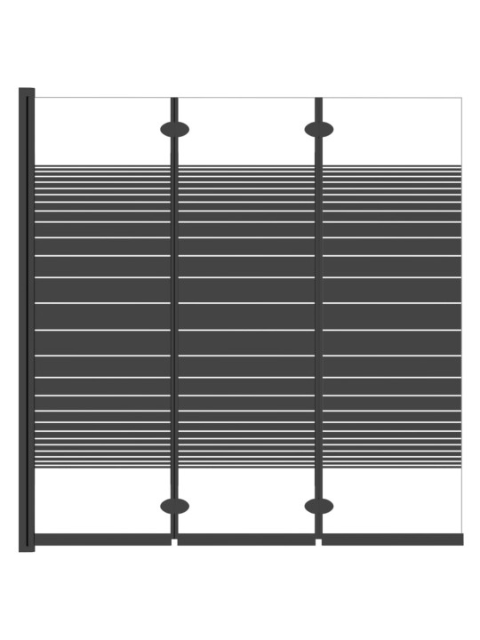 Kokoontaittuva suihkukaappi 3 paneelia 130x130 cm ESG musta