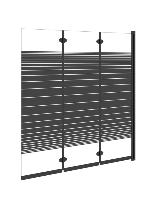 Kokoontaittuva suihkukaappi 3 paneelia 130x130 cm ESG musta