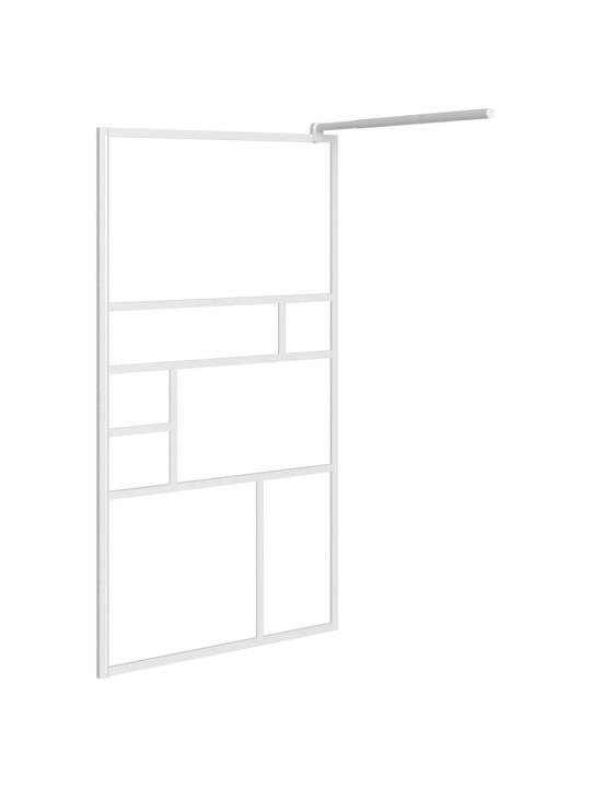 Walk-in suihkuseinä 115x195 cm esg-lasi valkoinen