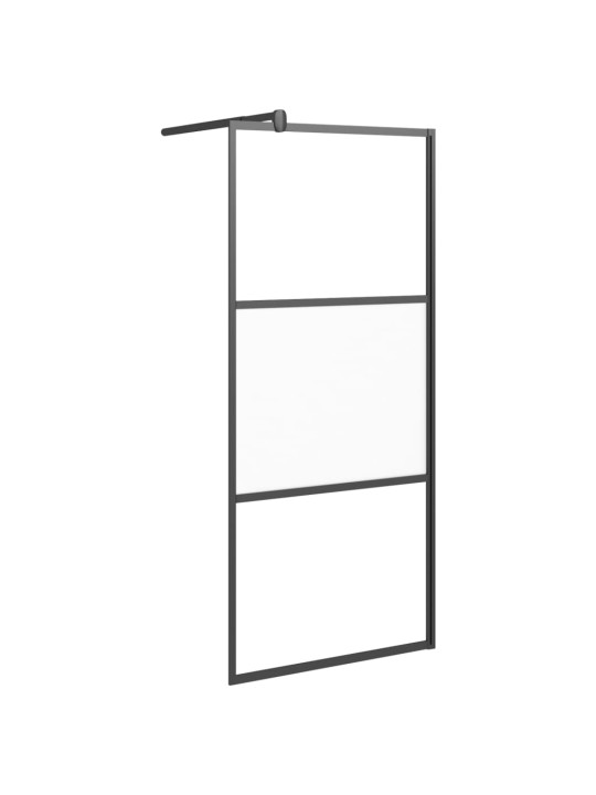 Walk-in suihkuseinäke 90x195 cm puolihuurrettu esg-lasi musta
