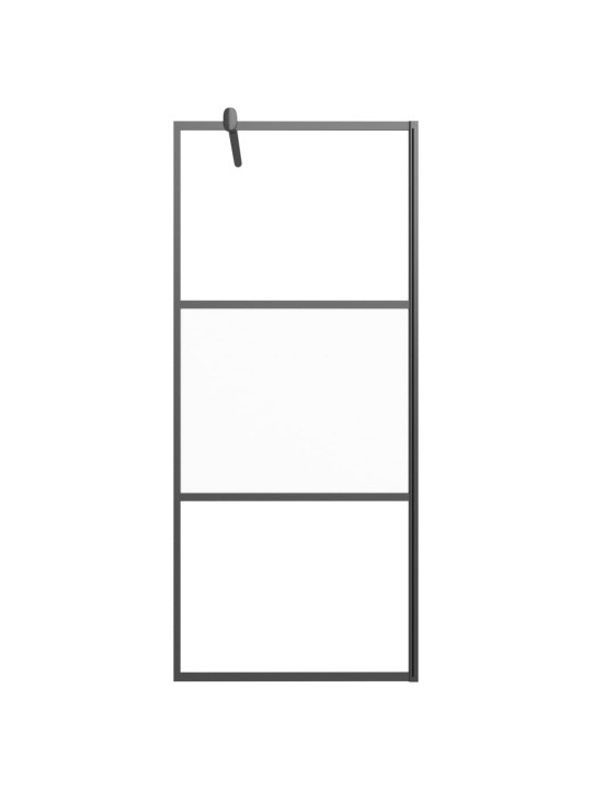 Walk-in suihkuseinäke 90x195 cm puolihuurrettu esg-lasi musta