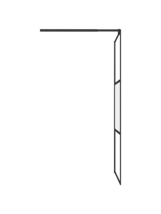 Walk-in suihkuseinäke 90x195 cm puolihuurrettu esg-lasi musta