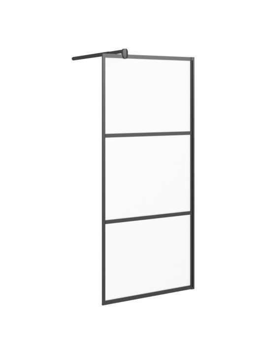 Walk-in suihkuseinäke 80x195 cm huurrettu ESG-lasi musta