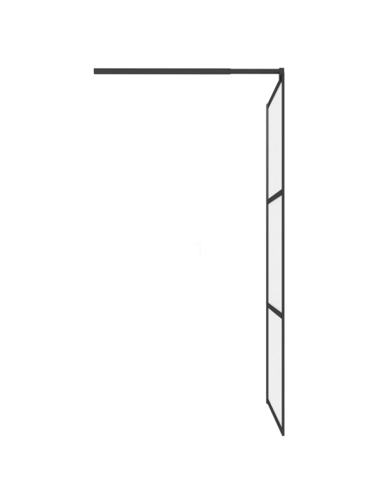 Walk-in suihkuseinäke 100x195 cm huurrettu ESG-lasi musta