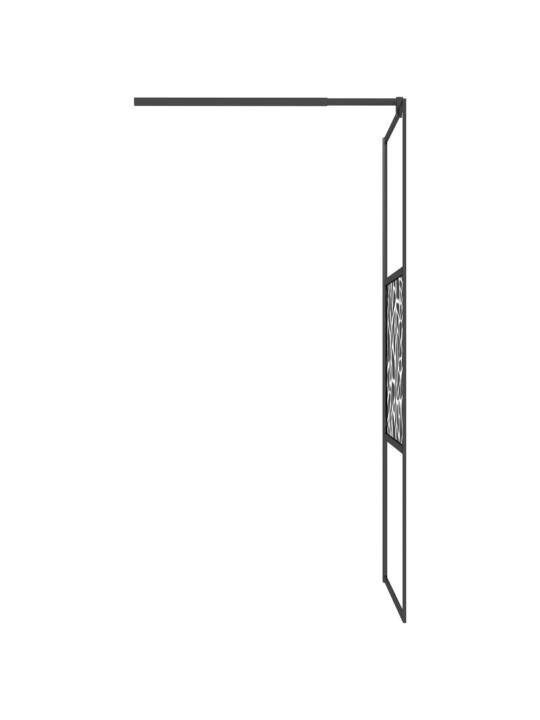 Walk-in suihkuseinäke 90x195 cm esg-lasi kivikuvioinnilla musta