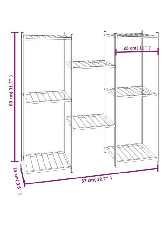 Kukkateline 83x25x80 cm musta rauta