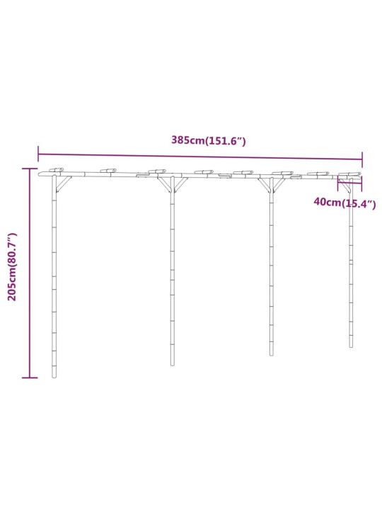 Pergola bambu 385x40x205 cm