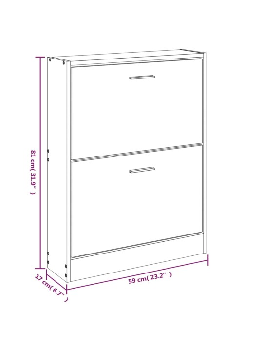 Kenkäkaappi tammi 59x17x81 cm tekninen puu