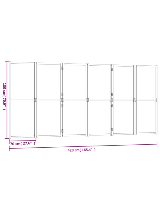 6-paneelinen tilanjakaja 420x180 cm