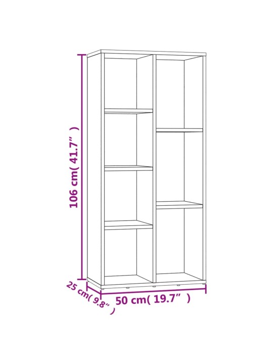 Kirjahylly savutammi 50x25x106 cm