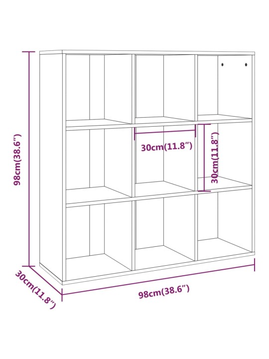 Kirjahylly savutammi 98x30x98 cm