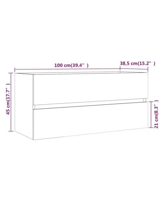 Allaskaappi harmaa Sonoma 100x38,5x45 cm tekninen puu