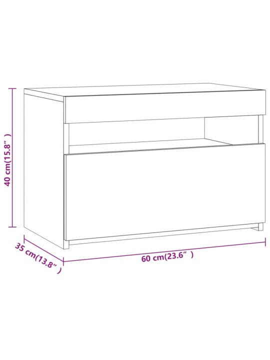 TV-taso LED-valoilla savutammi 60x35x40 cm