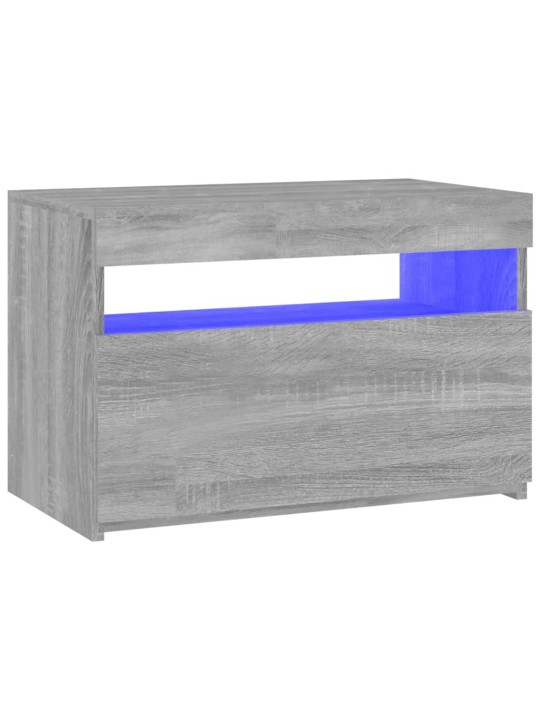 TV-taso LED-valoilla harmaa Sonoma 60x35x40 cm