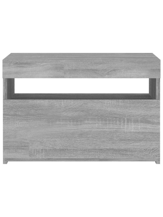 TV-taso LED-valoilla harmaa Sonoma 60x35x40 cm