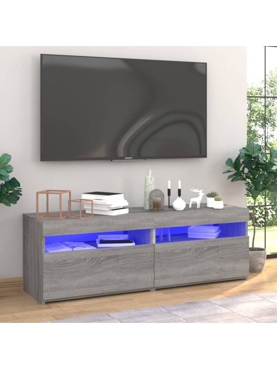 TV-tasot 2 kpl LED-valoilla harmaa Sonoma 60x35x40 cm