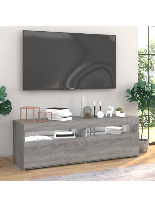 TV-tasot 2 kpl LED-valoilla harmaa Sonoma 60x35x40 cm