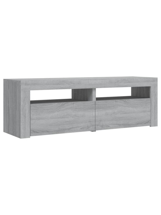 TV-taso LED-valoilla harmaa Sonoma 120x35x40 cm