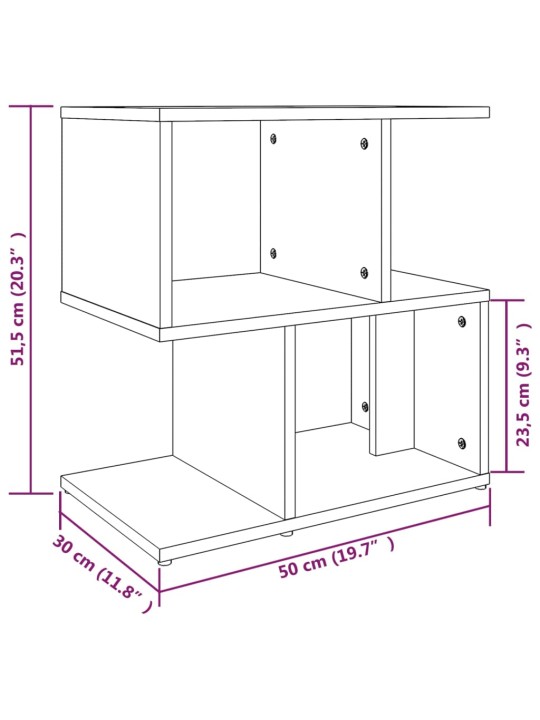 Yöpöydät 2 kpl harmaa Sonoma 50x30x51,5 cm tekninen puu