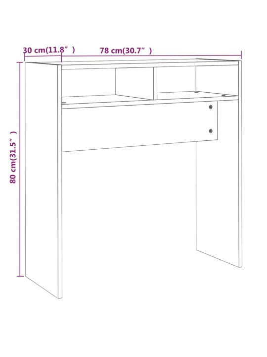 Konsolipöytä savutammi 78x30x80 cm tekninen puu