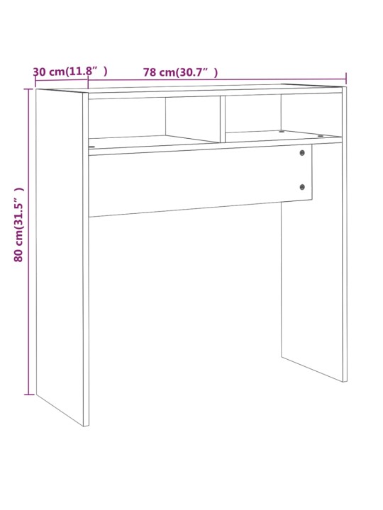 Konsolipöytä harmaa Sonoma 78x30x80 cm tekninen puu