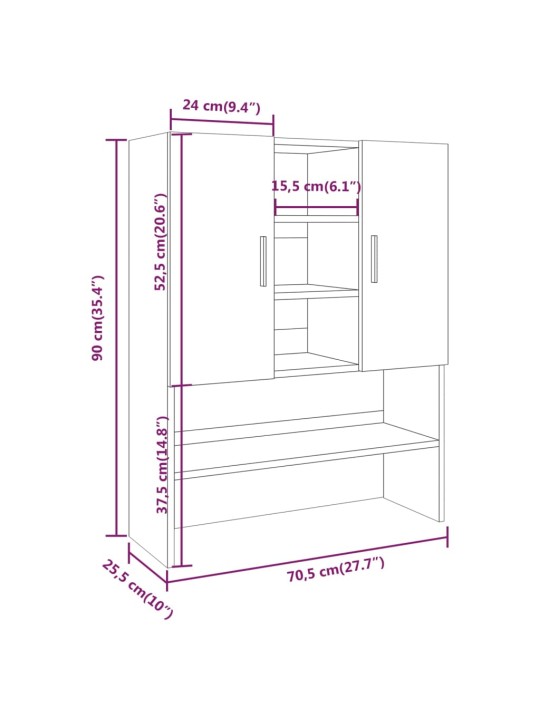 Pesukonekaappi ruskea tammi 70,5x25,5x90 cm