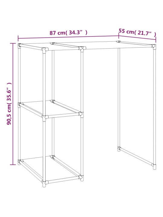 Säilytyshylly pesukoneen ylle musta 87x55x90,5 cm rauta