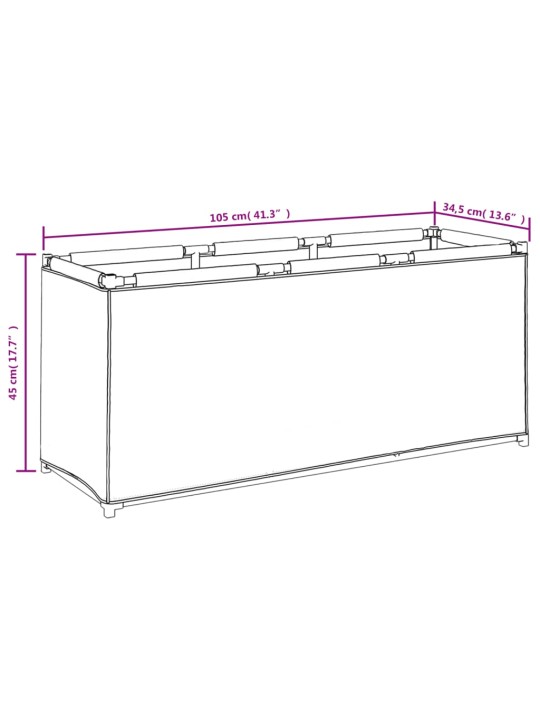 Säilytyslaatikko musta 105x34,5x45 cm kangas