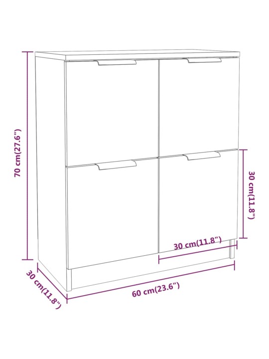 Senkki musta 60x30x70 cm tekninen puu