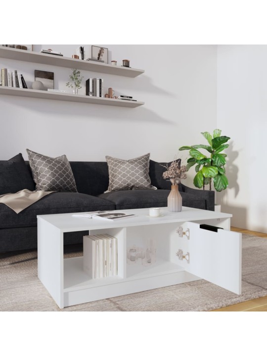 Sohvapöytä valkoinen 102x50x36 cm tekninen puu
